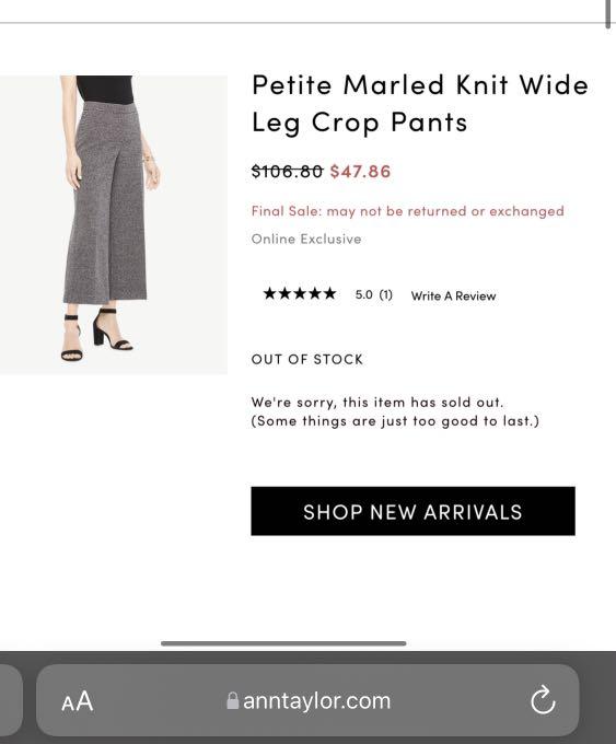 Ann Taylor wide leg pants celana kulot 
