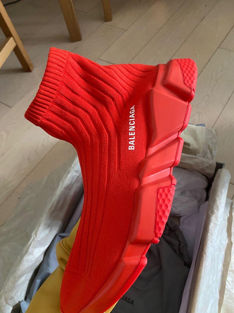Balenciaga Speed Trainer Rib Knit Red Carousell