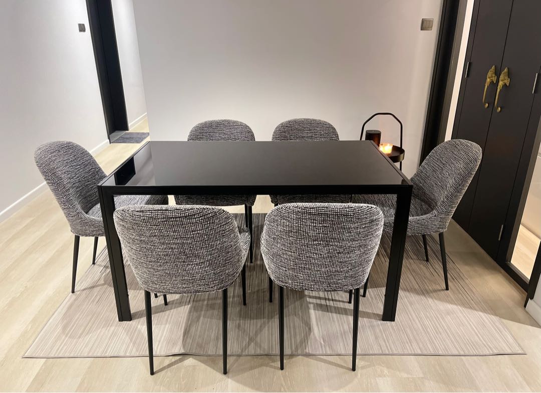 Black dining table (no chairs), Furniture & Home Living, Furniture