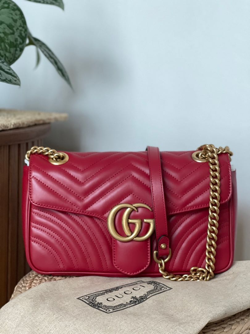 Gucci red bag marmont clearance