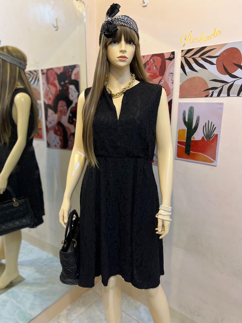 Burberry black lace dress hot sale