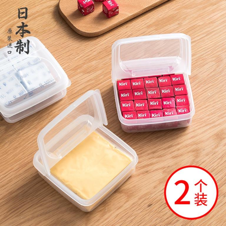 2PCS Transparent Butter Cheese Storage Box Portable Refrigerator