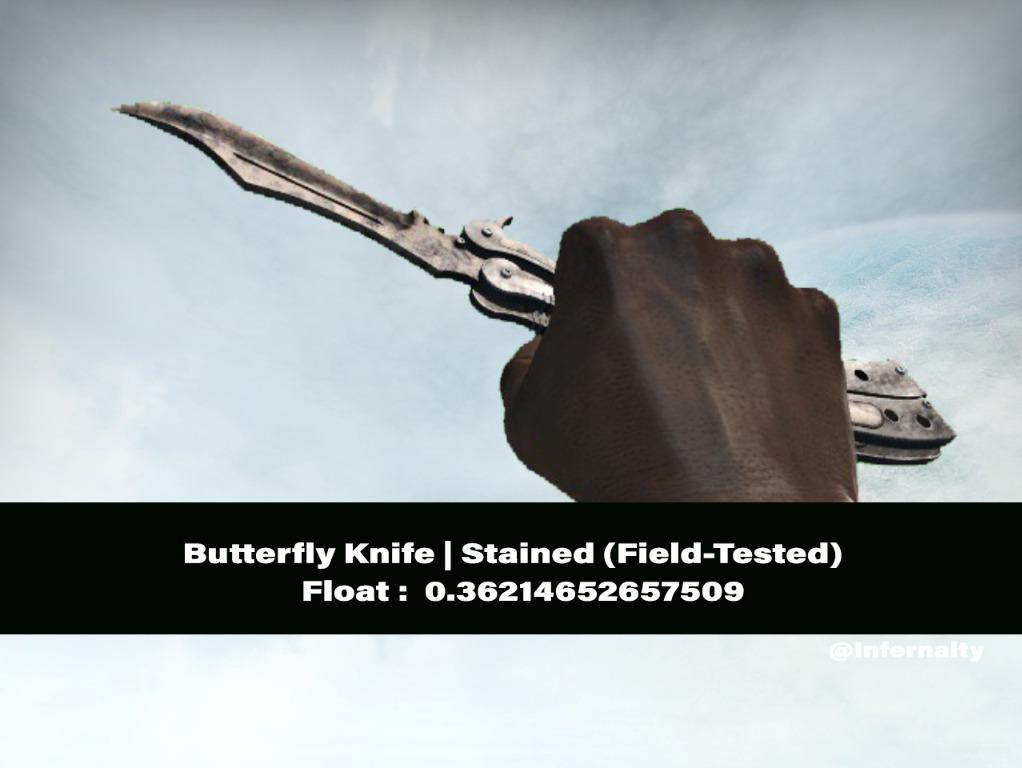 Butterfly Knife Stained FT CSGO SKINS KNIVES, Video Gaming, Gaming