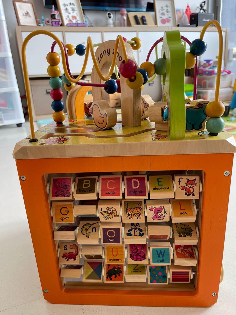B zany zoo wooden activity cube clearance