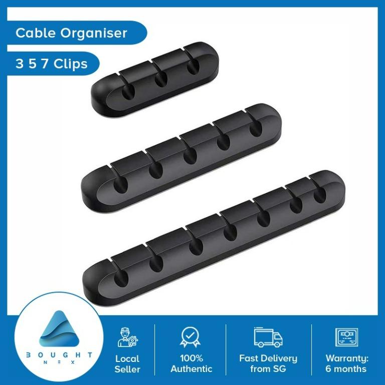 Cable Management Organizer 3M Adhesive Hooks Wire Holder Power Clips ...