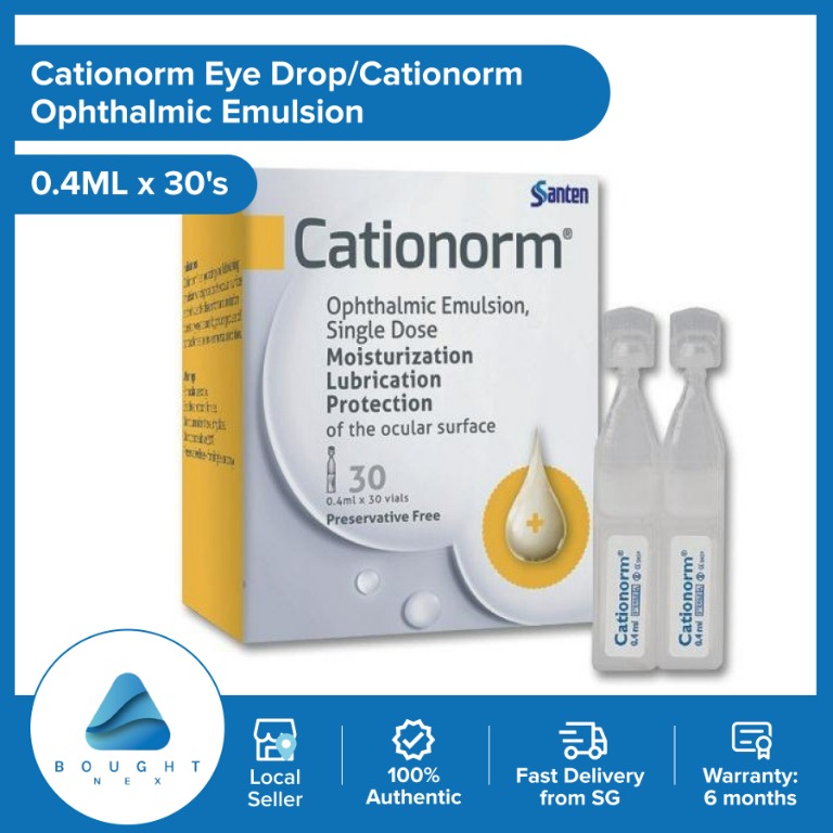 Cationorm Eye Drop/Cationorm Ophthalmic Emulsion 0.4ML*30'S, Beauty