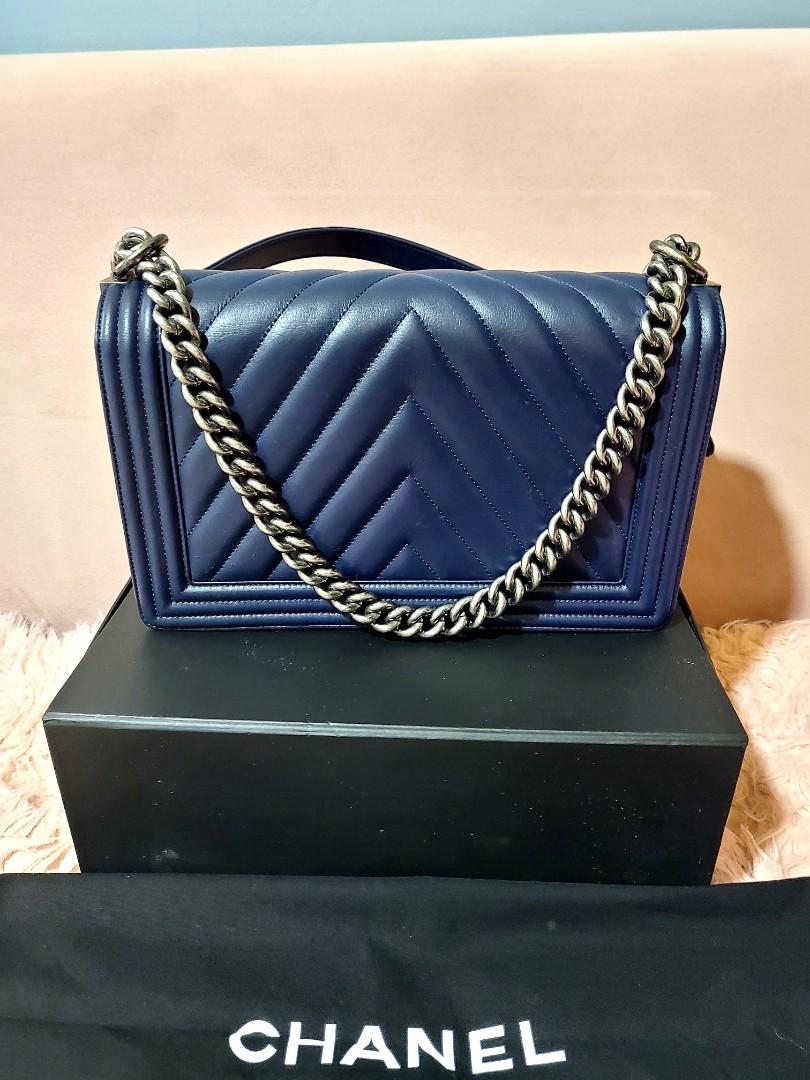 Chanel Boy Chevron new medium Luxury Bags Wallets on Carousell