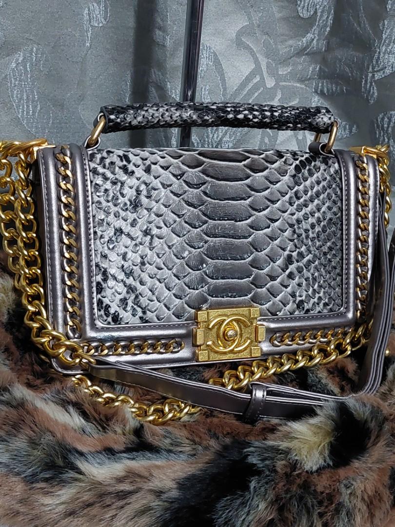 Chanel Medium Le Boy Python Pink SHW  DESIGNER TAKEAWAY BY QUEEN OF LUXURY  BOUTIQUE INC