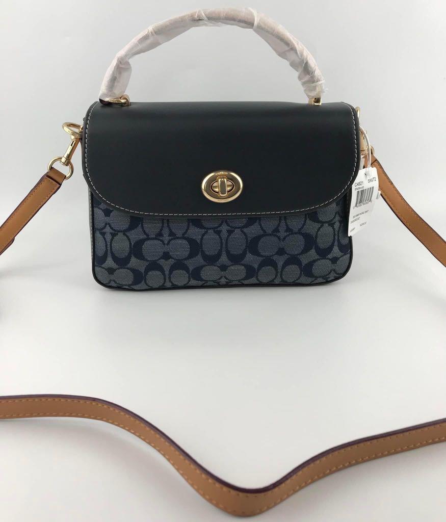 Coach Marlie Top Handle Satchel in Signature Chambray, Women's Fashion