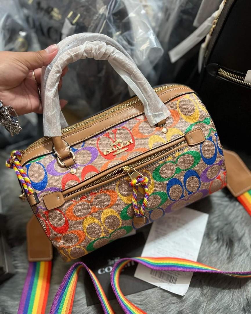 Coach Rainbow Rowan Satchel Women s Fashion Bags Wallets Cross body Bags on Carousell