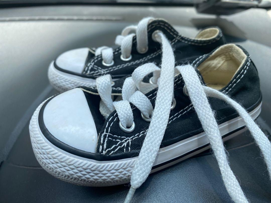 Converse infant size 5 sneakers Black Shoes, Babies u0026 Kids, Babies u0026 Kids  Fashion on Carousell