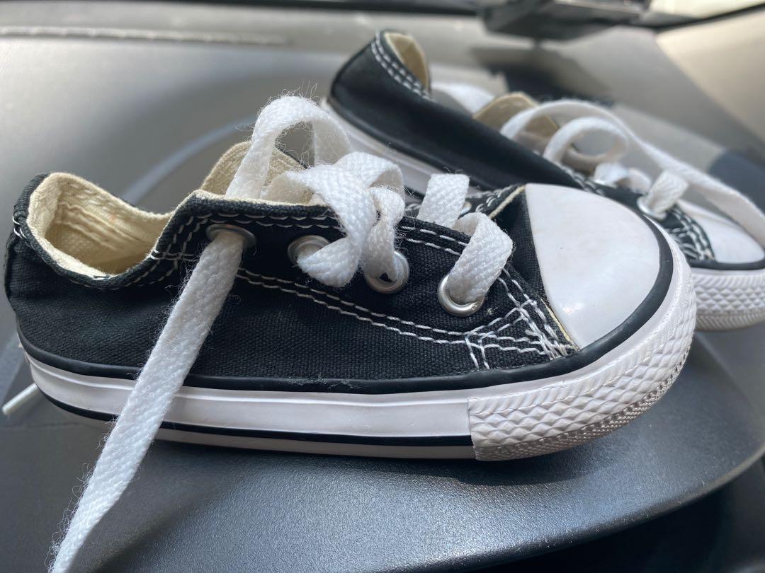 Converse infant size 5 sneakers Black Shoes, Babies u0026 Kids, Babies u0026 Kids  Fashion on Carousell