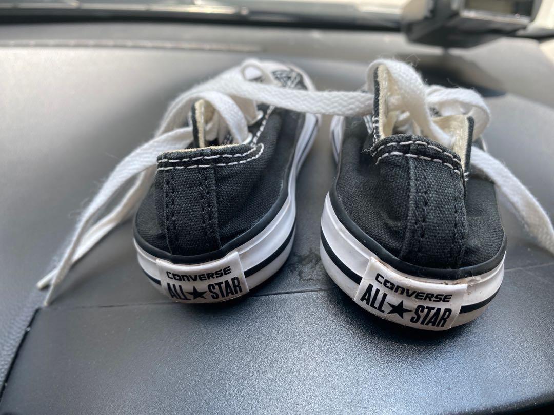 Converse infant size 5 sneakers Black Shoes, Babies u0026 Kids, Babies u0026 Kids  Fashion on Carousell