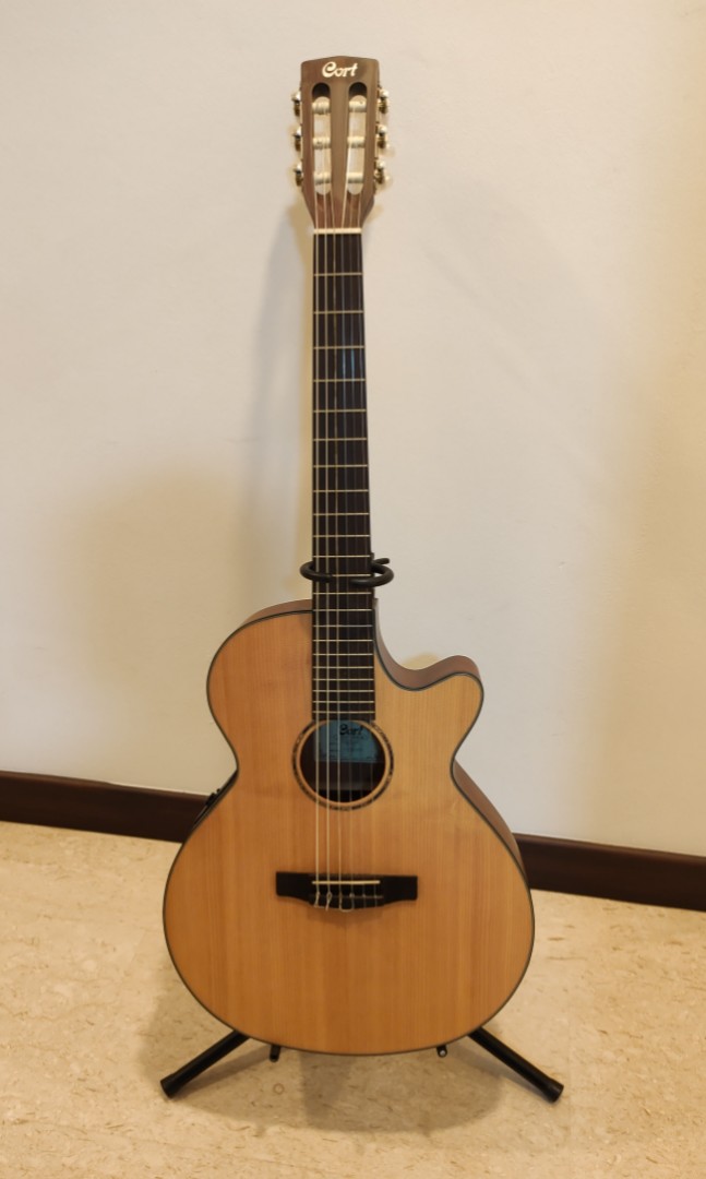 Cort CEC3 NS Electric Hybrid Nylon String Guitar, Hobbies & Toys, Music