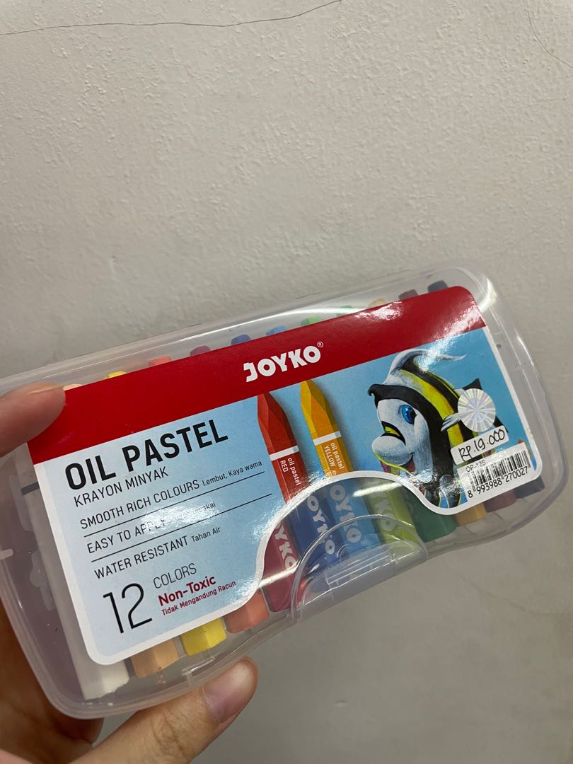 Crayon joyko 12 pieces oil pastel krayon minyak mewarnai, Buku & Alat