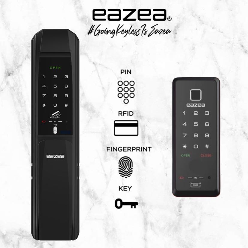 Eazea Touch Push Pull Digital Door Lock + Eazea Duo-G Digital Gate Lock
