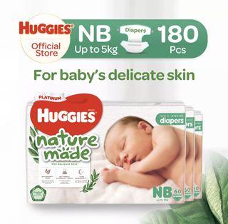 Huggies Platinum Naturemade Tape Newborn Diapers 60pcsx3