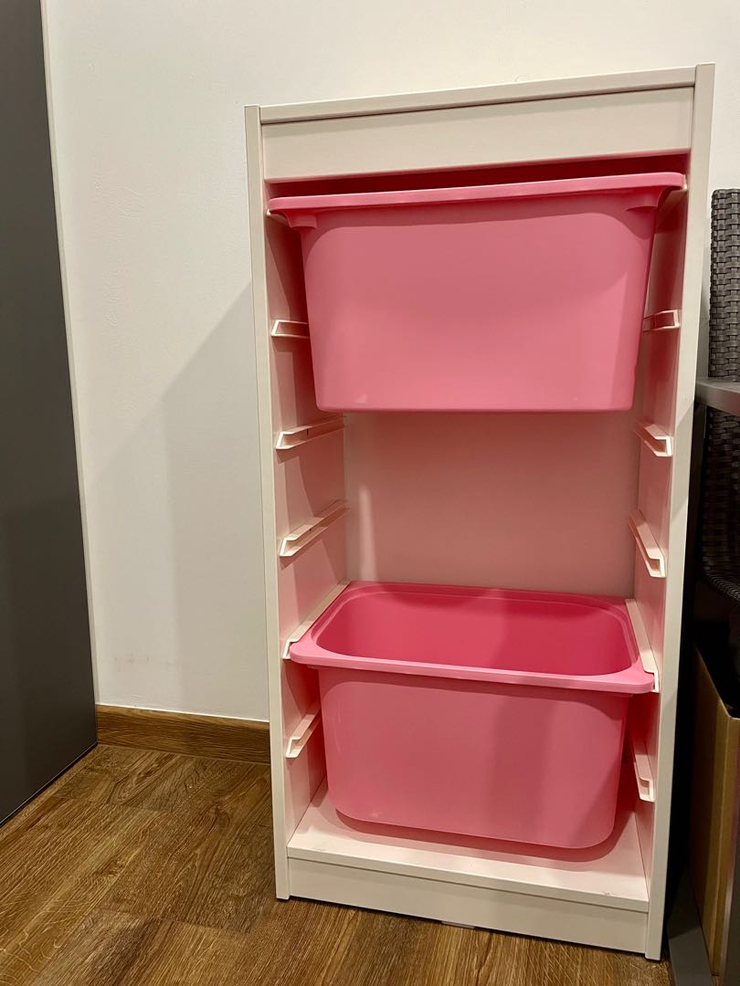 Ikea Trofast Pink/White, Furniture & Home Living, Furniture, Shelves, & Racks on Carousell
