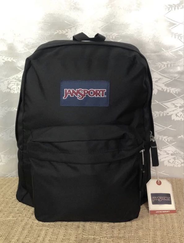 Plain black discount jansport backpack