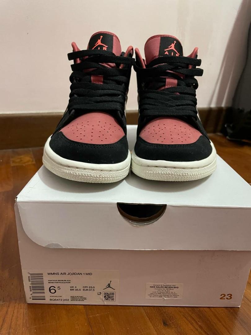Jordan 1 Mid Burgundy Dusty Pink Canyon Rust Women s Fashion Footwear Sneakers on Carousell