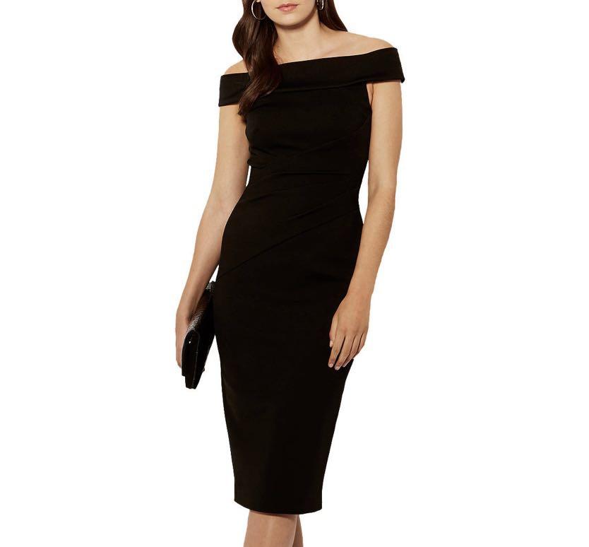 Karen millen black bardot dress cheap