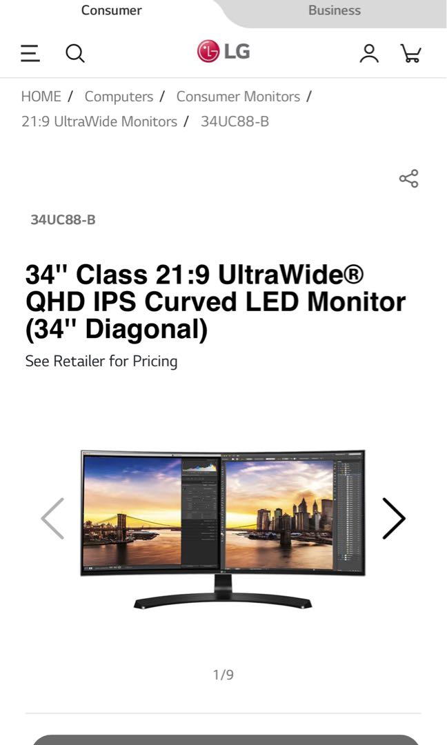 lg 34uc88 b ultrawide monitor