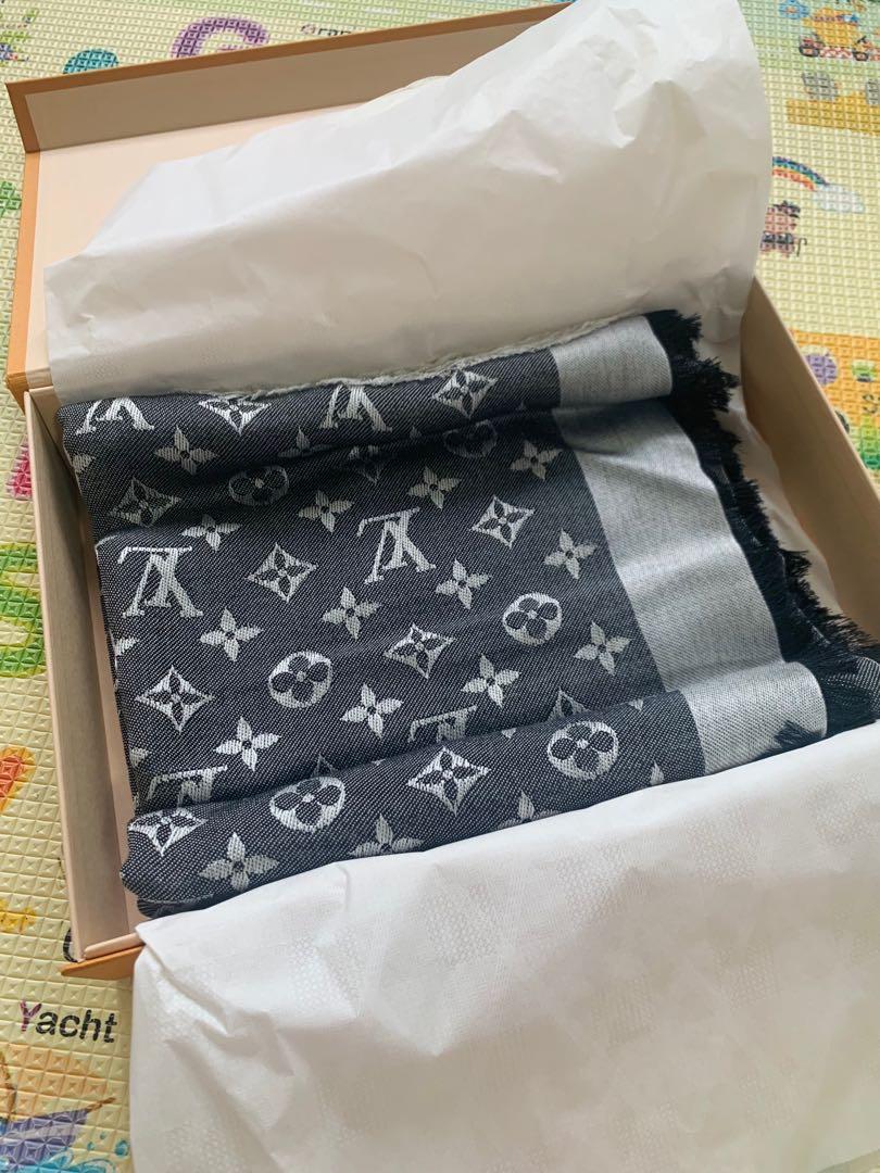 Authentic Louis Vuitton Monogram Denim Shawl, Luxury, Accessories on  Carousell