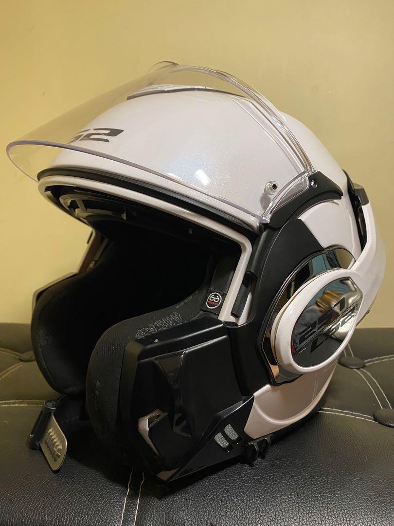 LS2 Valiant XL White Modular 99 Helmet Motorbikes Motorbike