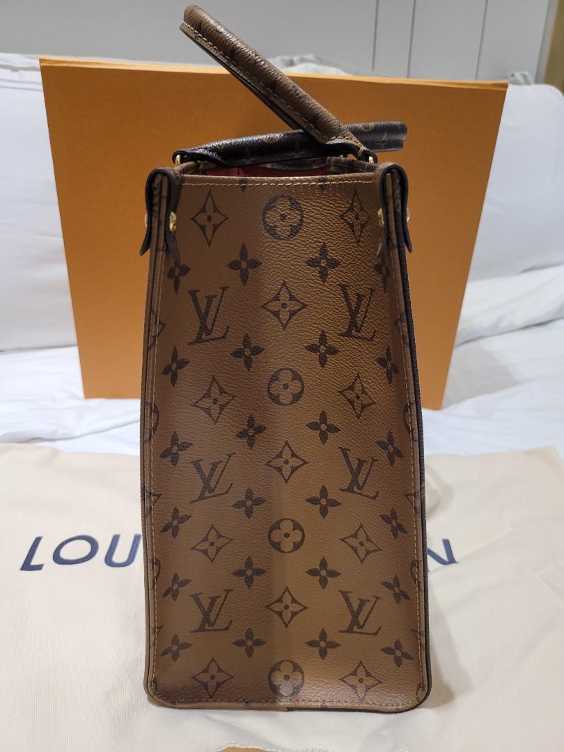 Louis Vuitton Greige Leather Monogram Canvas On My Side PM, myGemma, SG
