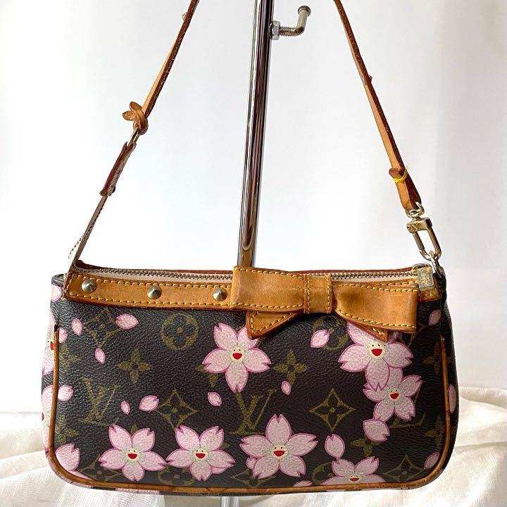 LV Takashi Murakami cherry blossom pochette, Luxury, Bags