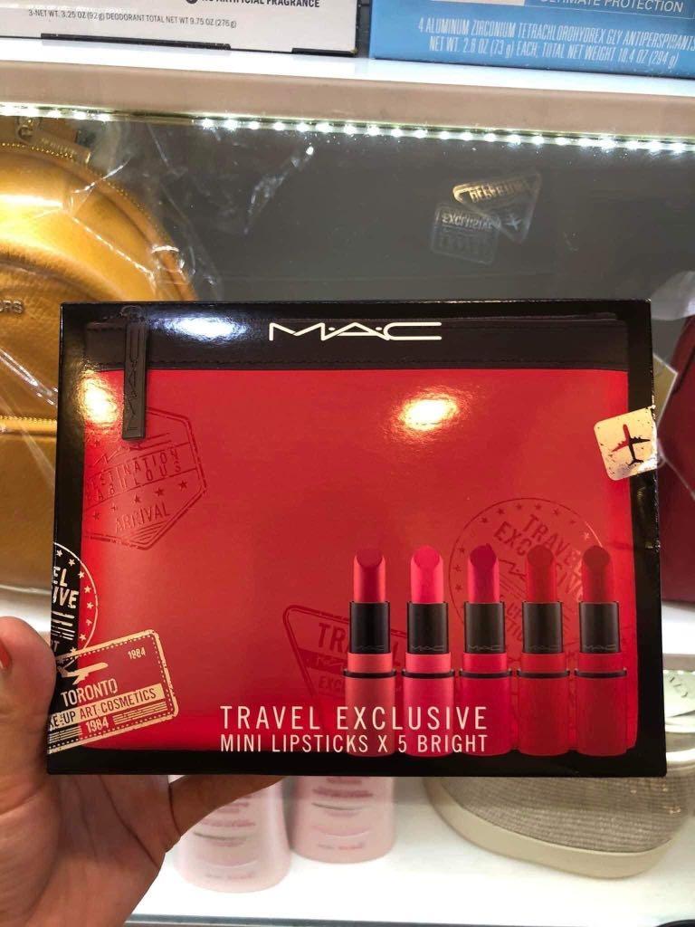 Mac pouch with 5 lipstick travel (Category: Makeup) located in Paranaque City. Submitted by jentree (Listing ID 1151989582, Image 1). Description: Brand new with box 5 red lipstick With pouch Shades are in the pic .