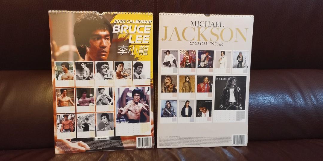 MICHAEL JACKSON / BRUCE LEE CALENDAR 2022, 其他, 其他 Carousell