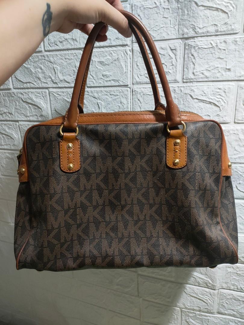 Michael Kors Monogrammed Signature Tote in Brown  Lyst