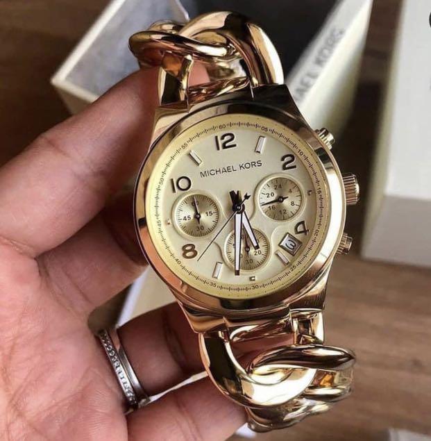 MK Runway Twist Chronograph Goldtone Stainless Steel Ladies Watch