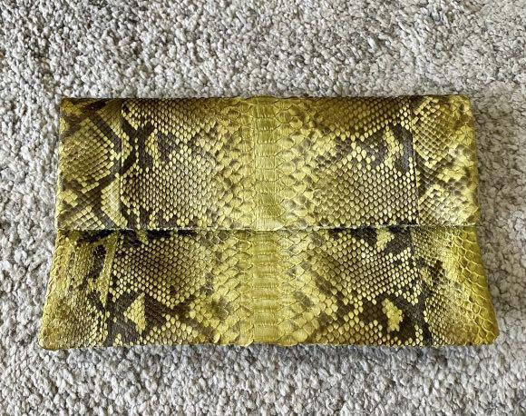 Gold snakeskin clutch bag online