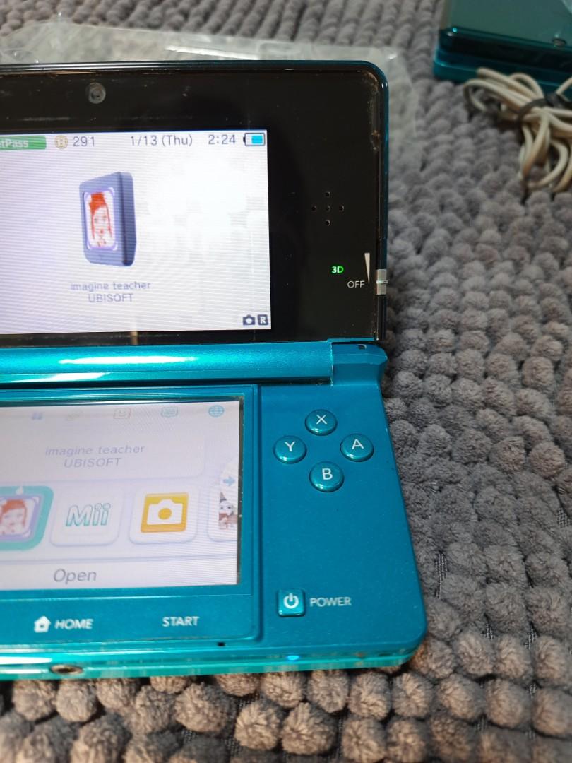 Nintendo Old Regular 3DS (US VER & NON CFW) (CYAN BLUE), Video Gaming