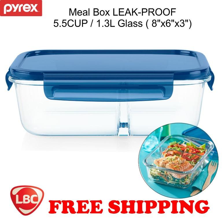 Pyrex MealBox Divided Glass Food Storage Containers