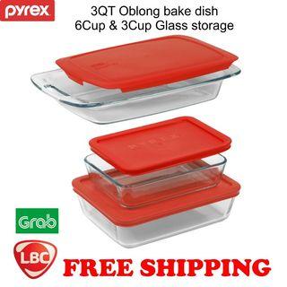 on hand Pyrex glass bake 3qt 6cup 3cup USA easy grab FREE shipping X corelle corningware