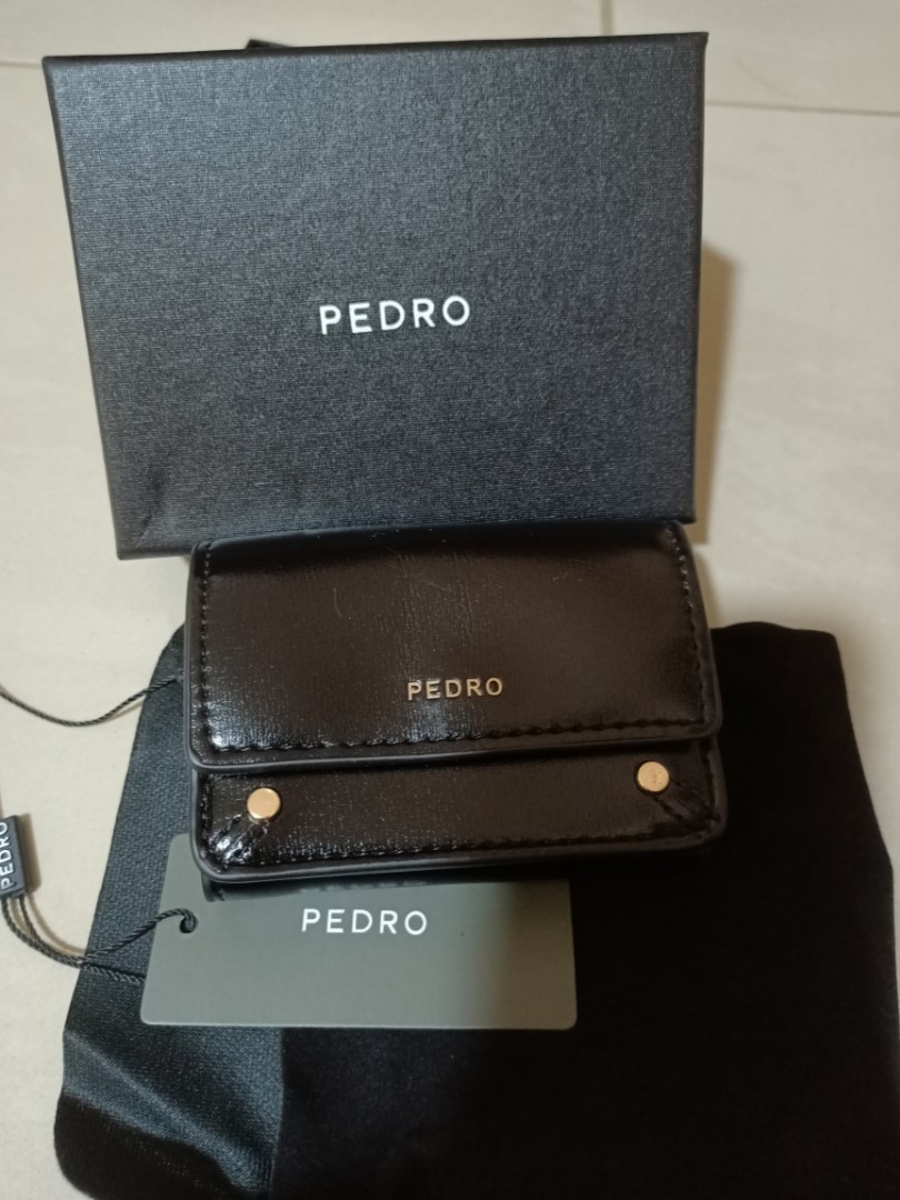 Pedro leather wallet - black, Women's Fashion, Bags & Wallets, Purses & Pouches on Carousell