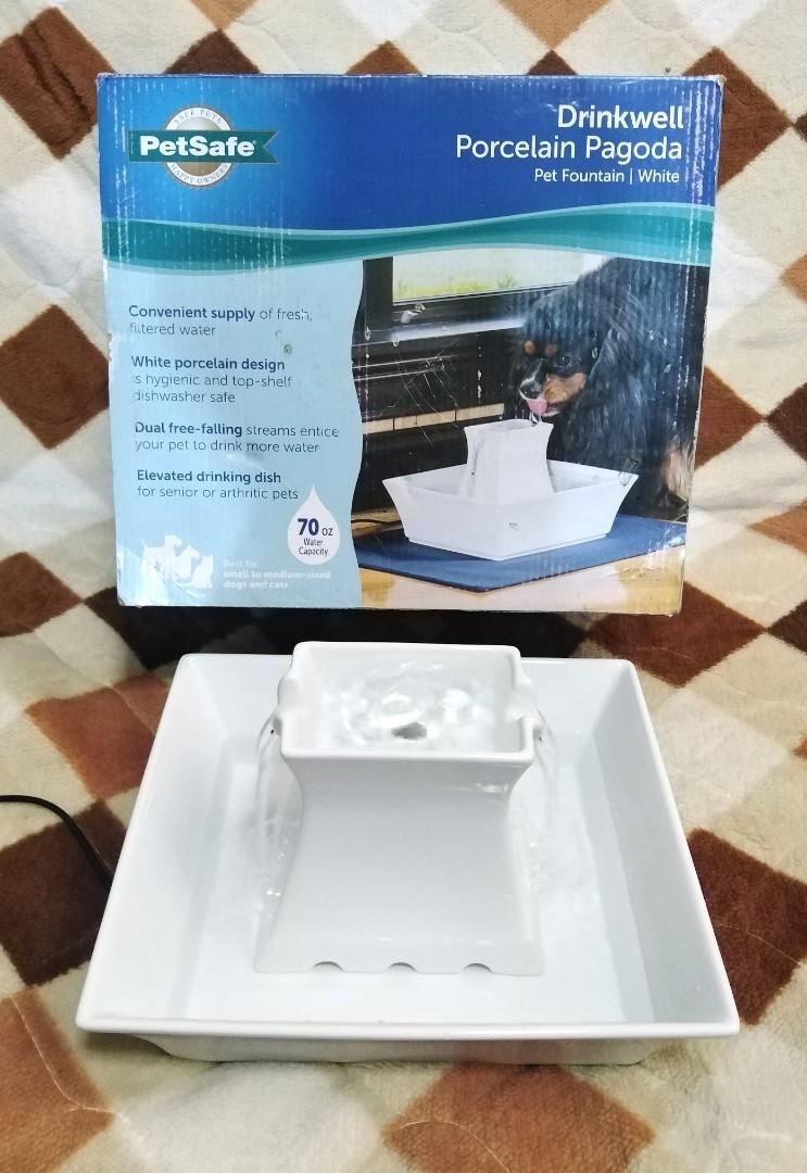 PetSafe Drinkwell Drinking Water Fountain Porcelain Pagoda for Pet