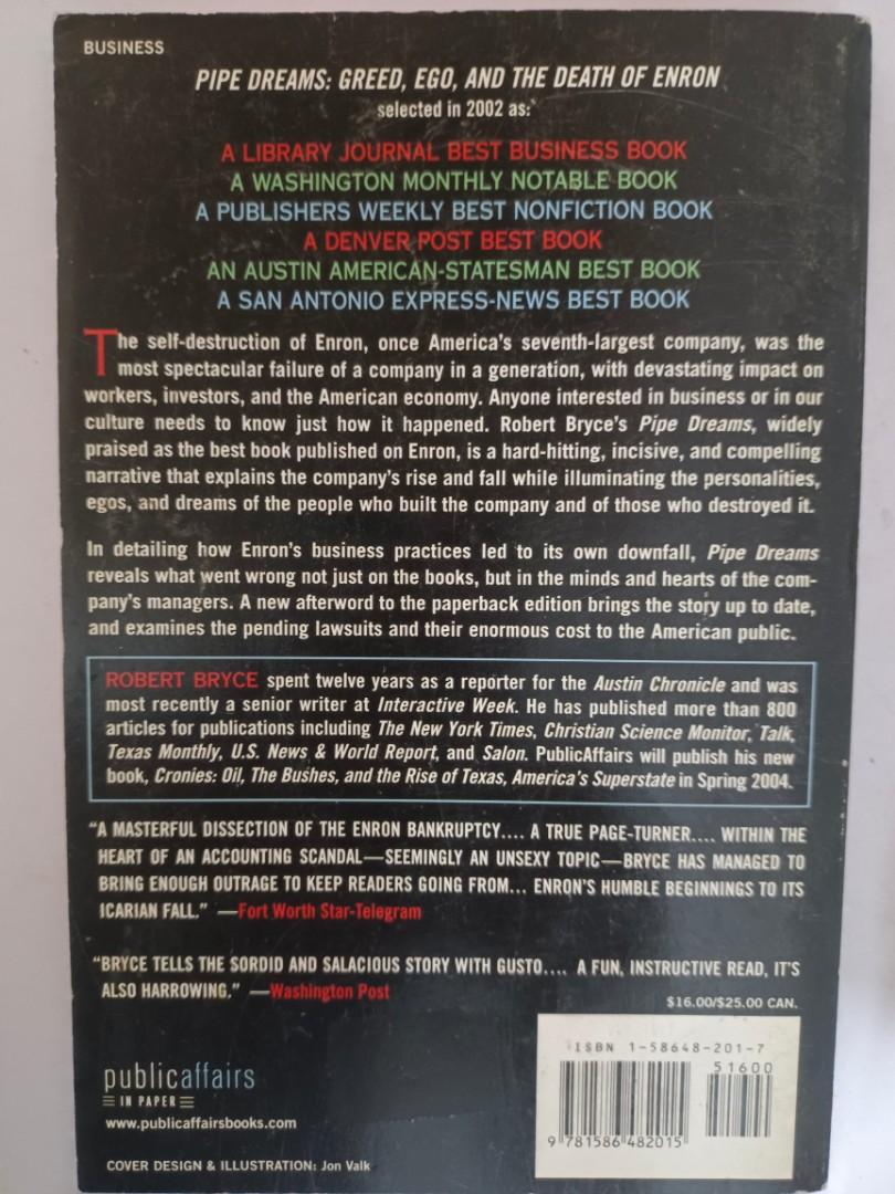 Pipe Dreams Greed, Ego and the Death of Enron, Hobbies & Toys, Books