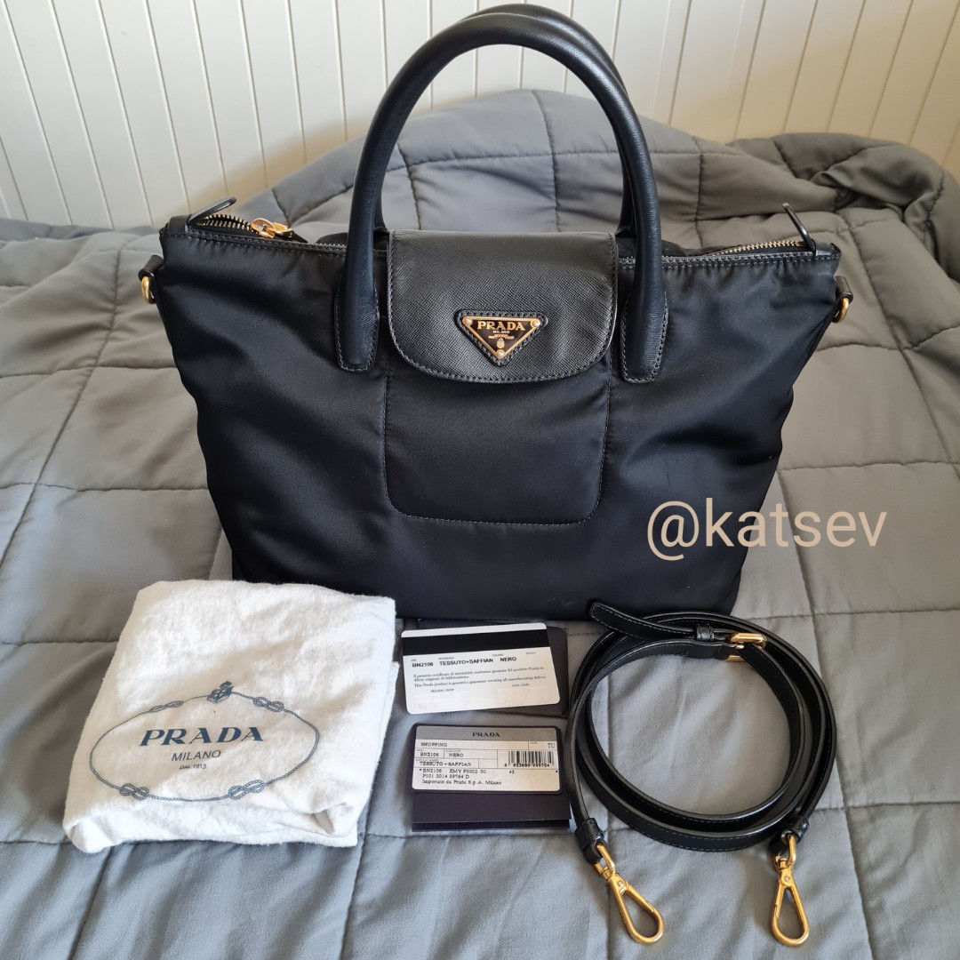PRADA BN2106 Nero Cross Body Bag
