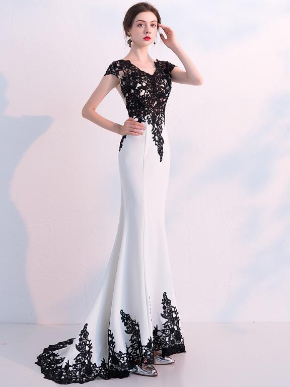 Elegant black and deals white evening dresses