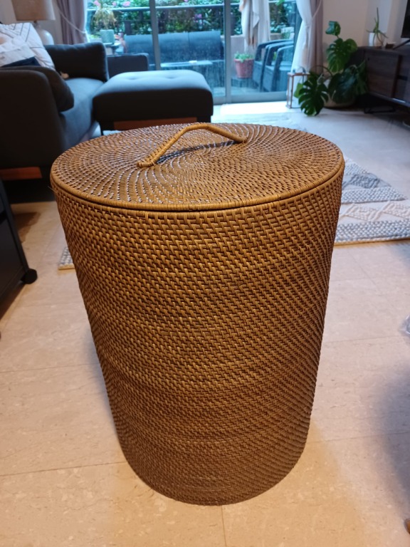 Rattan laundry basket, Furniture & Home Living, Home Improvement