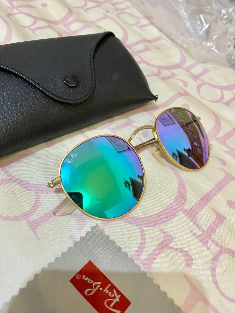 Ray ban 62mm round sunglasses clearance
