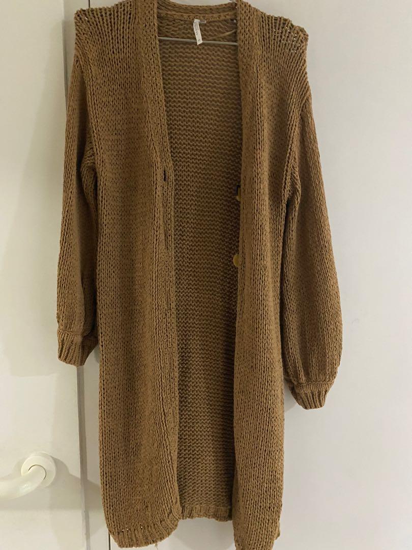 Chunky camel cardigan on sale