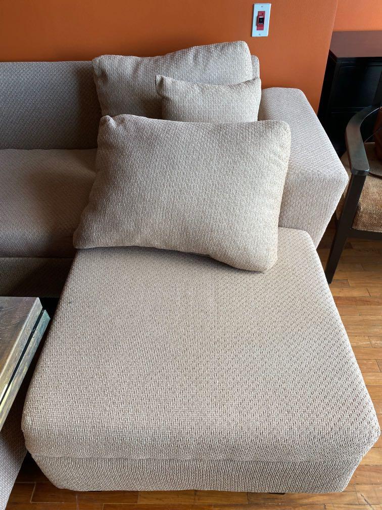 Sectional with coffee table. Free painting. (Category: Sofas) located in Makati City. Submitted by collectedtreasures (Listing ID 1151825708, Image 3). Description: Never used sofa sectional. Wrong size when purchased. .