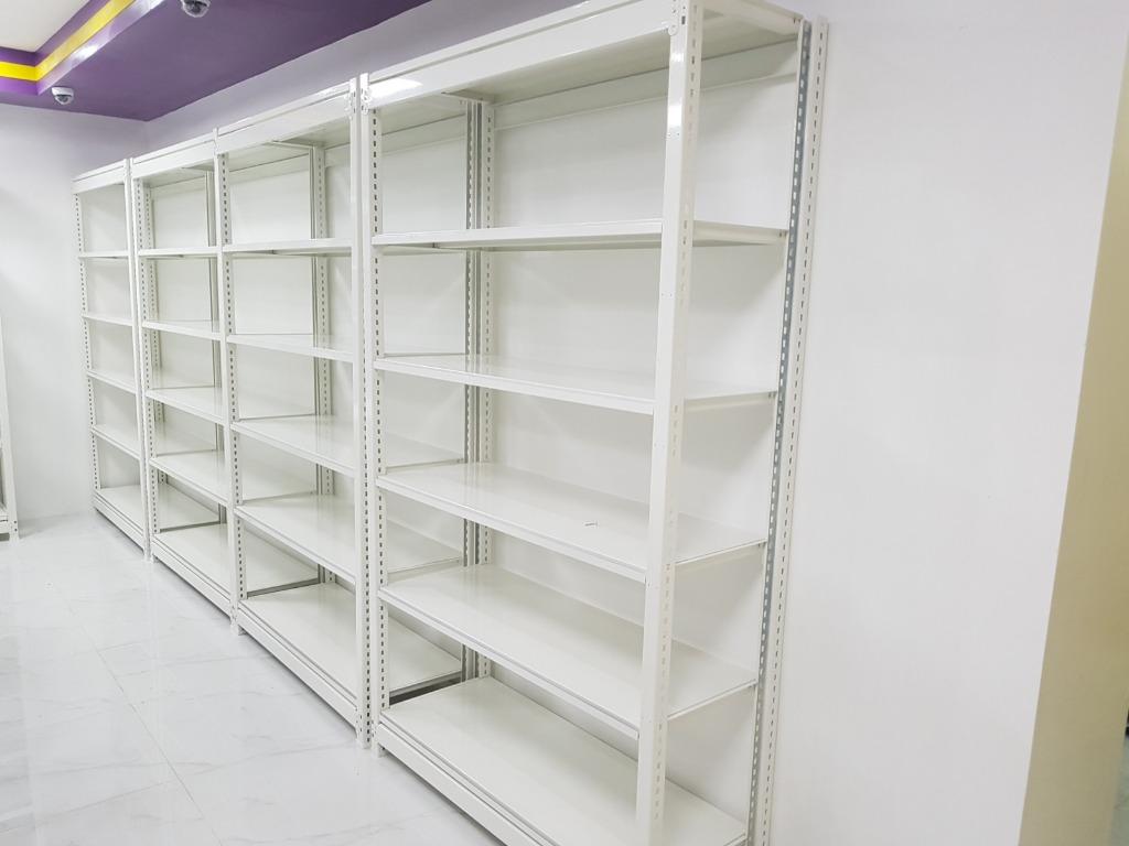 shelves steel standee rack filling open cabinet, Furniture & Home ...