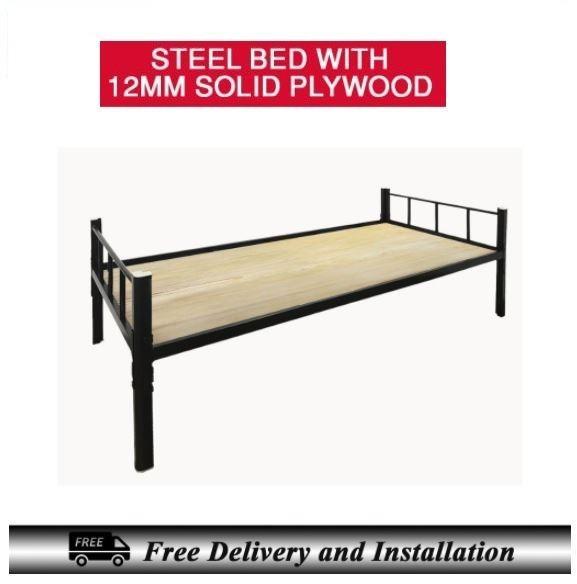 Single Size Metal Bed Frame With Plywood Furniture Home Living