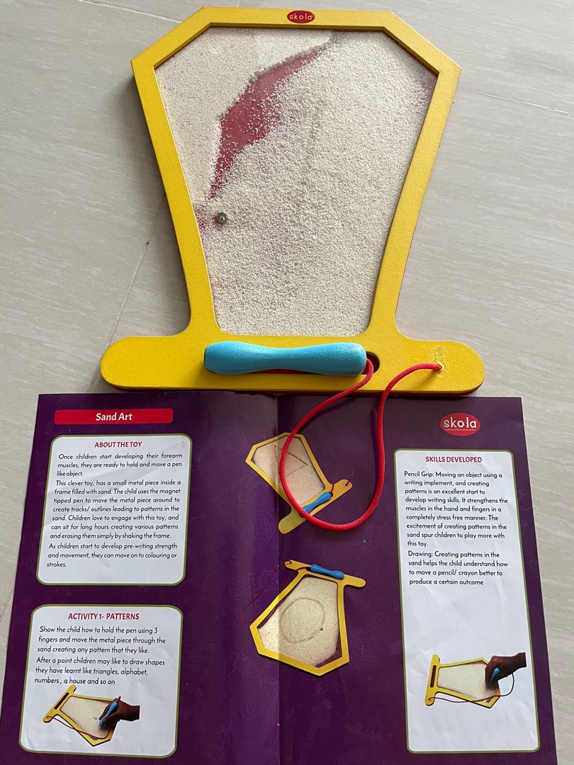 Pre Writing Sand Skola Pre-writing sand art, Babies & Kids, Infant Playtime on Carousell